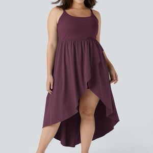 Halara Breezeful™ Asymmetric Crossover Hem 2-Piece Pocket Flowy Midi Dress NWT